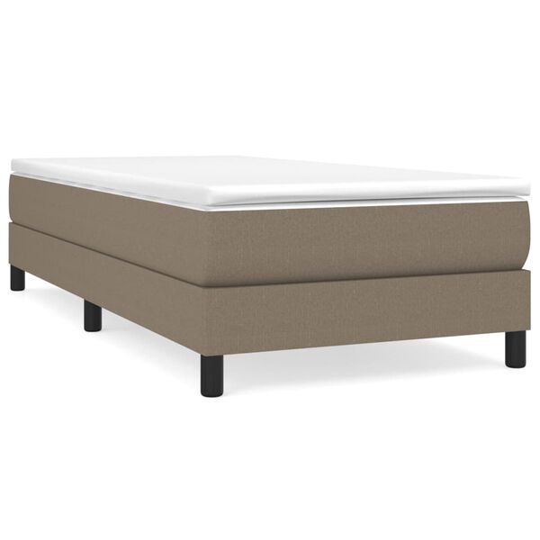vidaXL Sommier &agrave; lattes de lit avec matelas Taupe 90x190 cm Tissu
