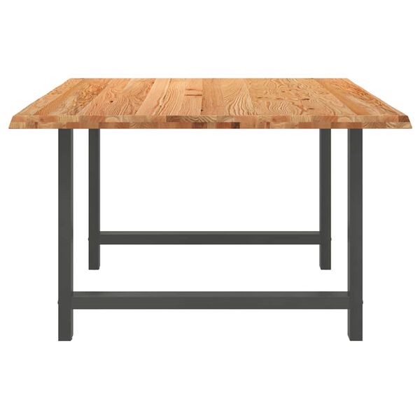 vidaXL Table à manger marron clair bois de chêne massif rectangulaire