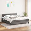 vidaXL Sommier &agrave; lattes de lit avec matelas Gris fonc&eacute; 180x200cm Tissu