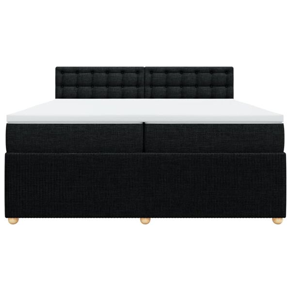 vidaXL Sommier &agrave; lattes de lit avec matelas Noir 200x200 cm Tissu