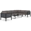 vidaXL Canap&eacute; central sectionnel et coussin R&eacute;sine tress&eacute;e Anthracite