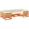 vidaXL Salon de jardin 6 pcs avec coussins cire marron bois pin massif