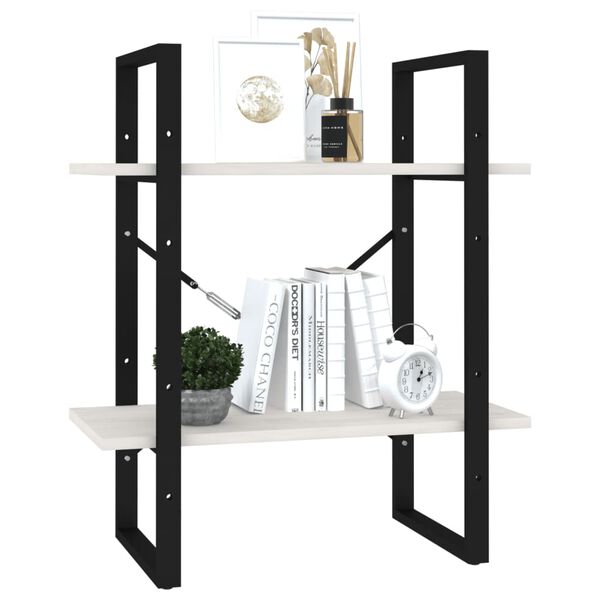 vidaXL Bibliothèque à 2 niveaux Blanc 60x30x70 cm Bois de pin massif