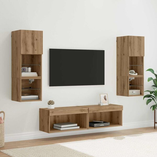vidaXL Unit&eacute; murale de TV 6 pcs Ch&ecirc;ne artisanal Bois d'ing&eacute;nierie