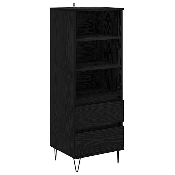 vidaXL Haut Armoire Ch&ecirc;ne noir 40 x 36 x 110 cm Bois d'ing&eacute;nierie