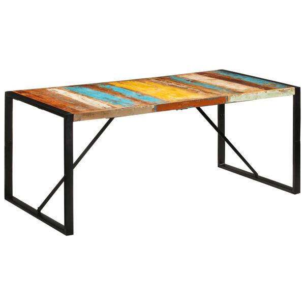 vidaXL Table à manger 175x90x76 cm bois massif de récupération