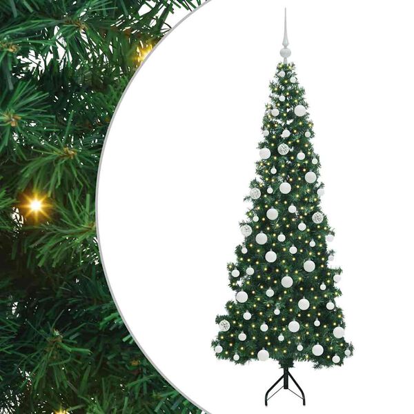 vidaXL Arbre de No&euml;l artificiel d'angle Vert 180 cm PVC et m&eacute;tal