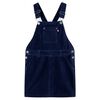 Robe salopette pour enfants velours c&ocirc;tel&eacute; bleu marine 92