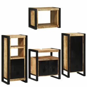 vidaXL Ensemble de mobilier de salle de bain avec &eacute;tag&egrave;re 4 pcs