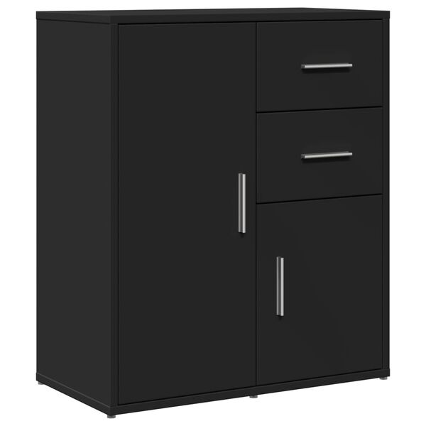 vidaXL Buffets 2 pcs noir 60x31x70 cm bois d'ing&eacute;nierie