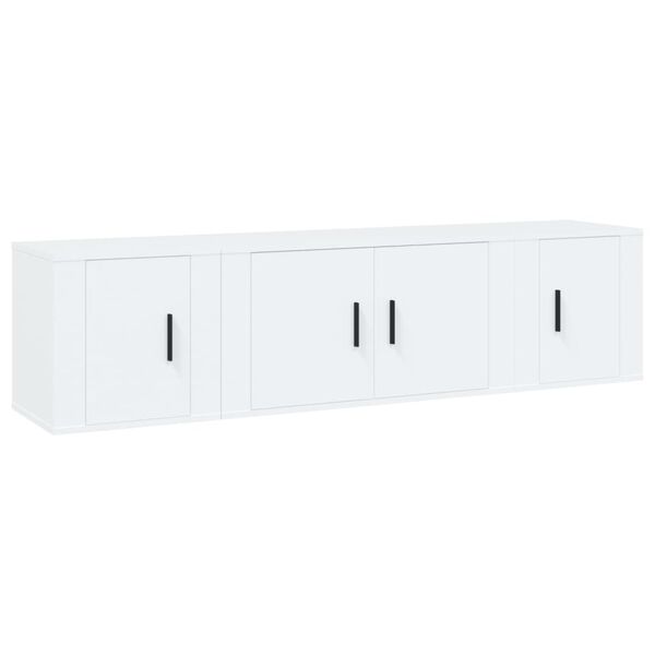 vidaXL Ensemble de meubles TV 3 pcs Blanc Bois d'ing&eacute;nierie