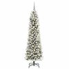 vidaXL Sapin de No&euml;l artificiel Blanc 210 cm PVC, m&eacute;tal et plastique