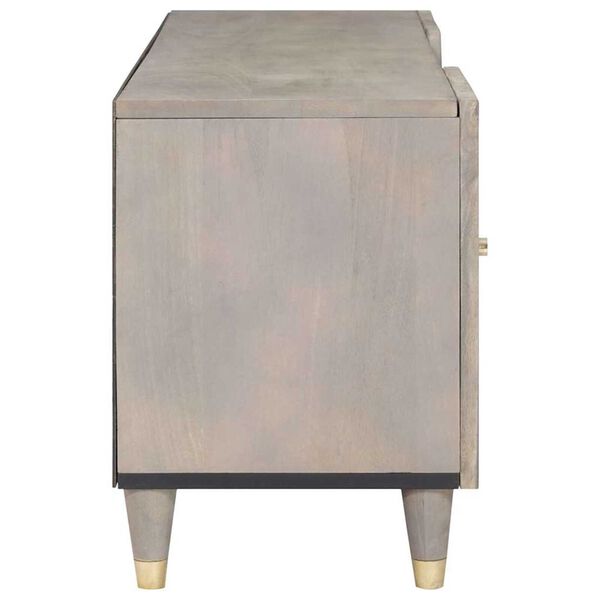 vidaXL Meuble TV Gris 105 x 33 x 46 cm Bois de mangue massif