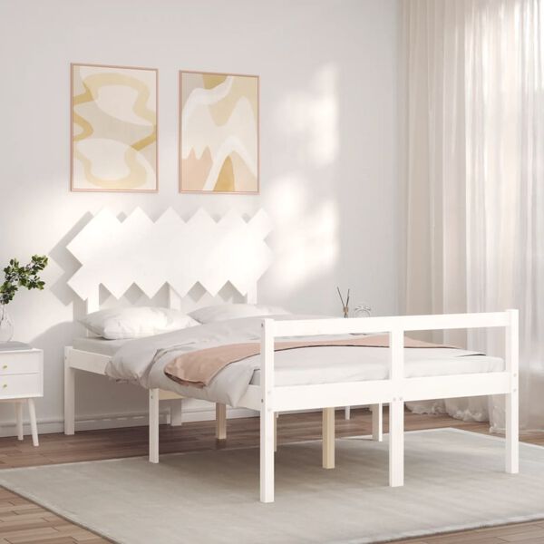 vidaXL Lit pour personne âgée sans matelas blanc bois massif