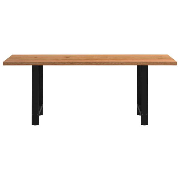 vidaXL Table &agrave; manger marron clair bois de ch&ecirc;ne massif rectangulaire