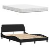 vidaXL Lit avec matelas noir 120x200 cm tissu