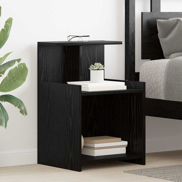 vidaXL Cabinet de chevet 2 pcs Ch&ecirc;ne noir 40 x 35 x 60 cm