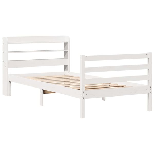 vidaXL Cadre de lit avec t&ecirc;te de lit sans matelas blanc 90x190 cm
