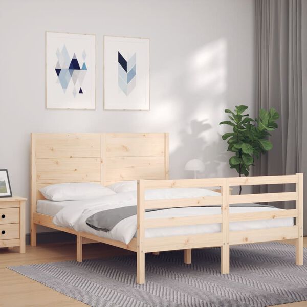 vidaXL Cadre de lit sans matelas bois massif