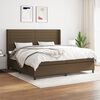 vidaXL Sommier &agrave; lattes de lit avec matelas Marron fonc&eacute; 200x200 cm