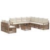 vidaXL Ensemble de canap&eacute; de jardin 10 pcs Beige polyrotin