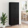 vidaXL Haut Armoire 2 pcs Ch&ecirc;ne noir Bois Agglom&eacute;r&eacute; et Verre