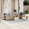 vidaXL Salon de jardin avec coussins 7 pcs beige r&eacute;sine tress&eacute;e