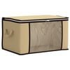 vidaXL Bo&icirc;te de rangement avec fen&ecirc;tre lat&eacute;rale transparente Cr&egrave;me