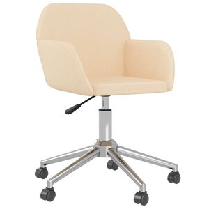 vidaXL Chaise pivotante de bureau Cr&egrave;me Tissu