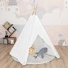vidaXL Tente tipi d'enfants avec sac Peau de p&ecirc;che Blanc 120x120x150cm