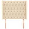 vidaXL T&ecirc;te de lit avec oreilles Cr&egrave;me 103x23x118/128 cm Tissu
