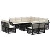 vidaXL Ensemble de canap&eacute; de jardin 12 pc Noir et blanc cr&egrave;me