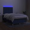 vidaXL Sommier &agrave; lattes de lit et matelas et LED Bleu 120x200 cm Tissu