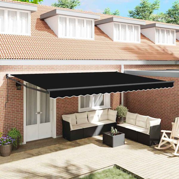 vidaXL Auvent Noir 500 x 300 x 165 cm Polyester et m&eacute;tal