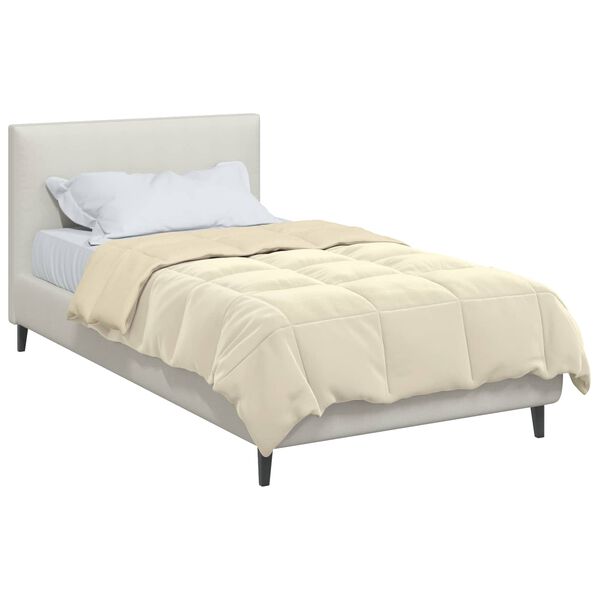 vidaXL Duvet d'&eacute;t&eacute; simple Matelass&eacute; Cr&egrave;me 135 x 220 cm Microfibre