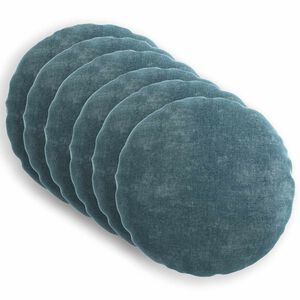 vidaXL Housse de coussin 6 pc HEERLEN Bleu &Oslash; 30 cm Tissu Chenille