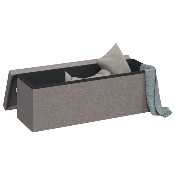 vidaXL Banc de rangement pliable gris clair faux lin
