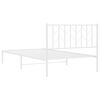 vidaXL Cadre de lit m&eacute;tal sans matelas et t&ecirc;te de lit blanc 107x203 cm