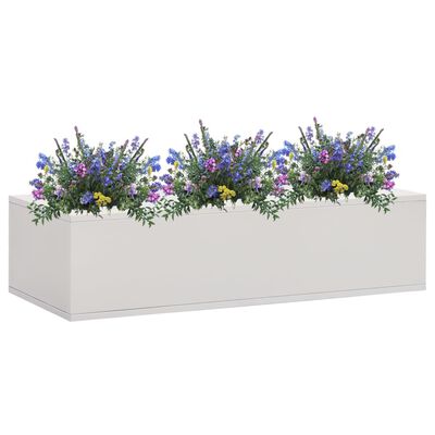 vidaXL Boîte à fleurs de bureau Gris clair 90x40x23 cm Acier