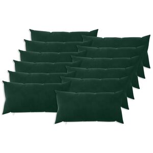 vidaXL Housse de coussin 12 pc HEERLEN Vert fonc&eacute; 40 x 80 cm Velours