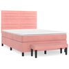 vidaXL Sommier &agrave; lattes de lit avec matelas Rose 140x200 cm Velours