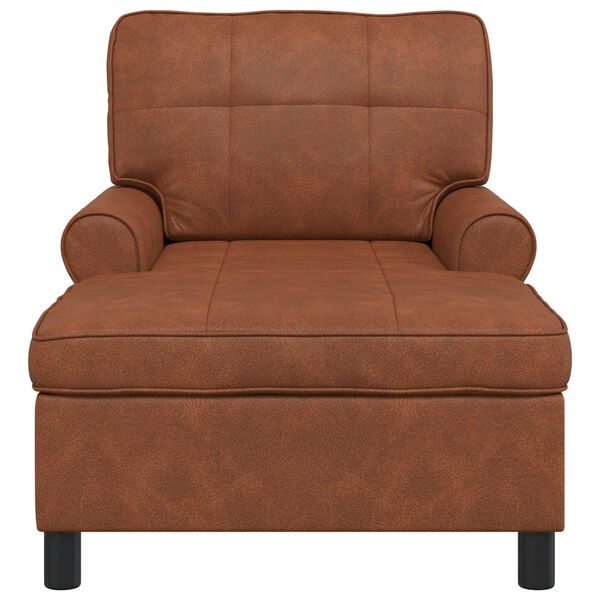 vidaXL Chaise longue avec coussin Marron 91 x 157 x 91 cm PU antique