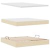 vidaXL Lit avec rangement et LED avec matelas Cr&egrave;me 180 x 200 cm tissu