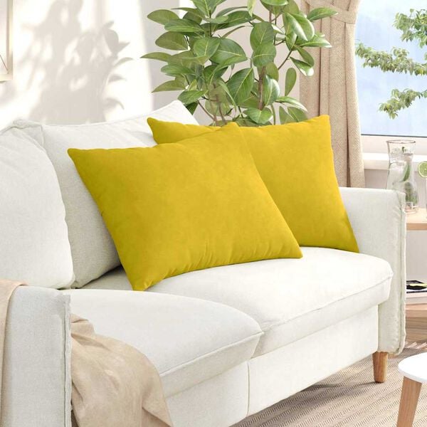 vidaXL Coussins de canapé 2 pcs Jaune 70 x 50 cm