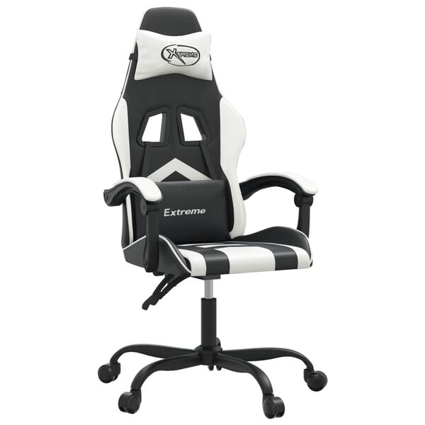 vidaXL Chaise de jeu Noir et blanc Similicuir