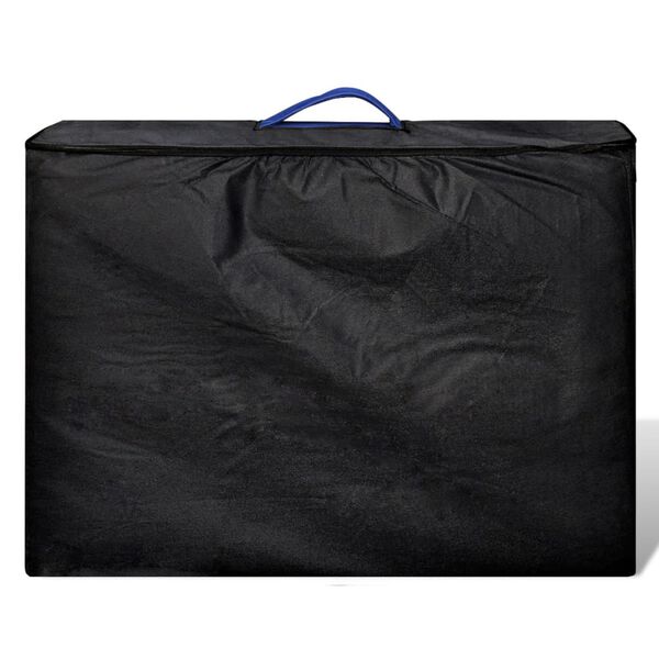 vidaXL Table de massage pliable Bleu 4 zones avec cadre en bois