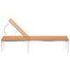vidaXL Chaise longue bois de teck solide et acier inoxydable