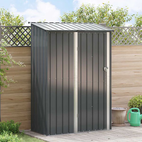 vidaXL Cabanons de jardin Anthracite 140,5 x 74 x 200 cm M&eacute;tал