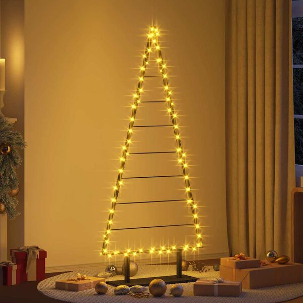 vidaXL Arbre de No&euml;l en m&eacute;tal avec support Noir 180 cm Acier