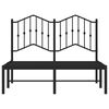 vidaXL Cadre de lit m&eacute;tal sans matelas avec t&ecirc;te de lit noir 120x190cm